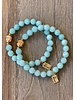 Alldieweil Amazonite- 8 mm pearls - Buddha  - faceted