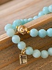 Alldieweil Amazonite- 8 mm pearls - Buddha  - faceted