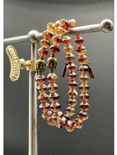 Saturn-Bracelet - 8 mm - firepolished beads - orange/brown