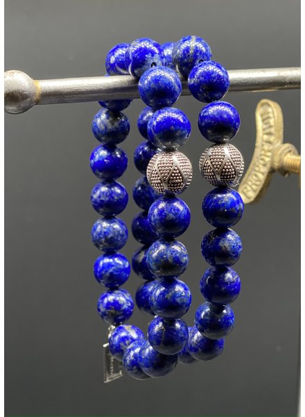 Lapis lazuli - round pearl - 10 mm - Sterlingsilver Ball