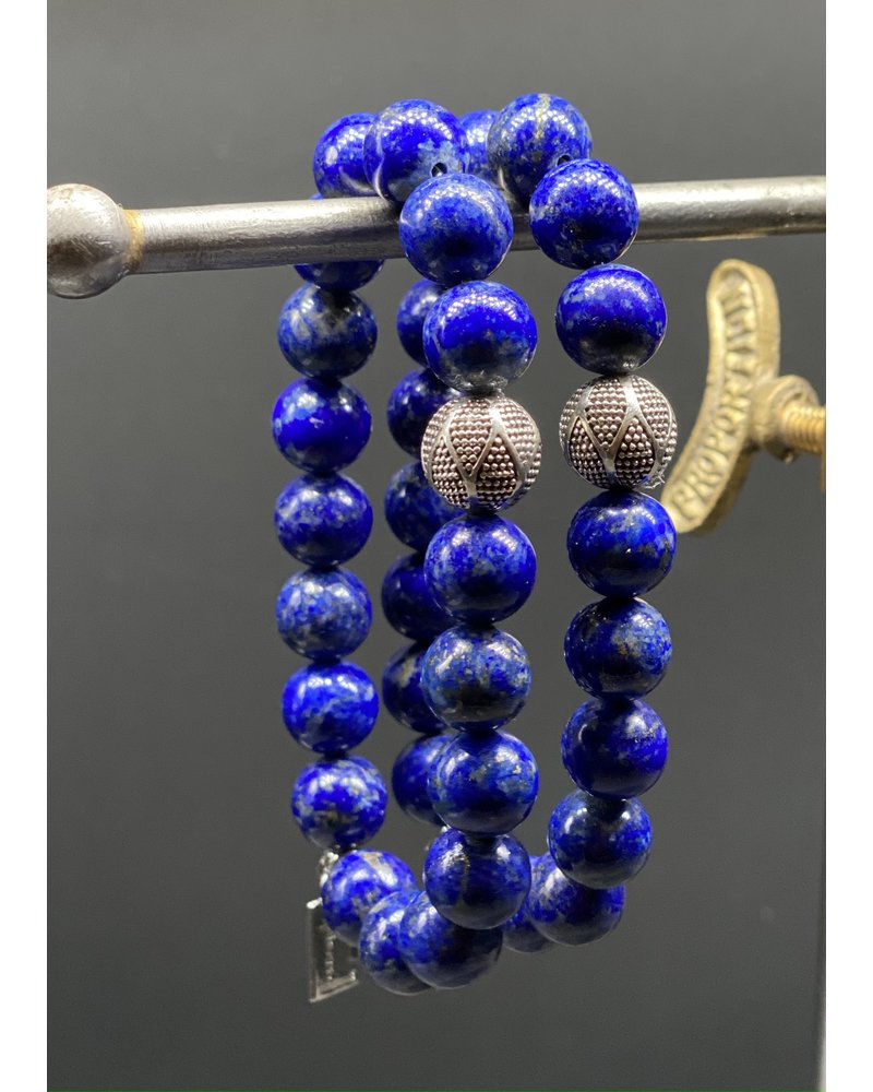 Lapis lazuli - round pearl - 10 mm - Sterlingsilver Ball