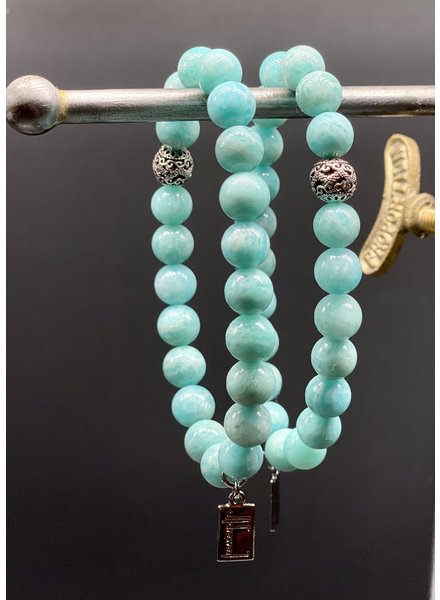 Alldieweil Amazonite - 8 mm pearls - Buddha
