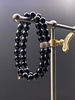 Obsidian - 8 mm - round pearls - Zirconia Pearl silver