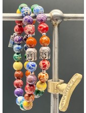 Help for Kids | Rainbow Jasper  - 8 mm  - silver Buddha