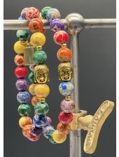 Help for Kids | Rainbow Jasper  - 8 mm  - golden Buddha