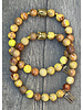 Vintage Jasper - 8 mm - curry - round pearl - Buddha