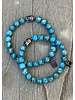 African turquoise, round, 8 mm, stainless steel Buddha, decorative beads