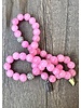 Jade  - runde Perlen - 8 mm - pink - Zirkonia