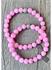 Jade  - runde Perlen - 8 mm - pink - Zirkonia