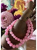 Jade  - runde Perlen - 8 mm - pink - Zirkonia