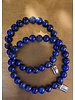 Lapislazuli - 8 mm mit dunkelblauer Zirkoniaperle