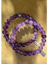 Amethyst - round - violet Zirconia pearl