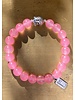 Jade Bracelet - 8 mm - hot pink - Buddha