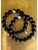 Obsidian -  Yin Yang  Zirconia Pearl