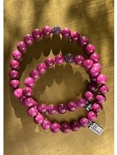 Jade Bracelet - 8 mm - blackberry - Zirconia pearl