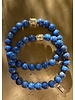 Jasper - dark blue - round - 8 mm - Buddha head