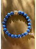 Jasper - dark blue - round - 8 mm - Buddha head