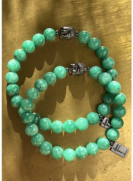 Jade  - 8 mm - grün - Buddha