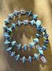 Saturn-Bracelet - 8 mm - firepolished beads - sky blue
