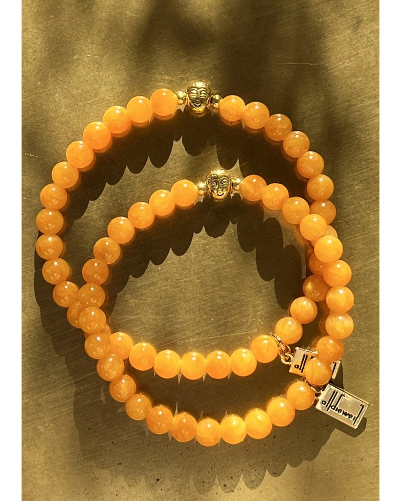 Buddha-Love - 6 mm Jadeperlen - orange