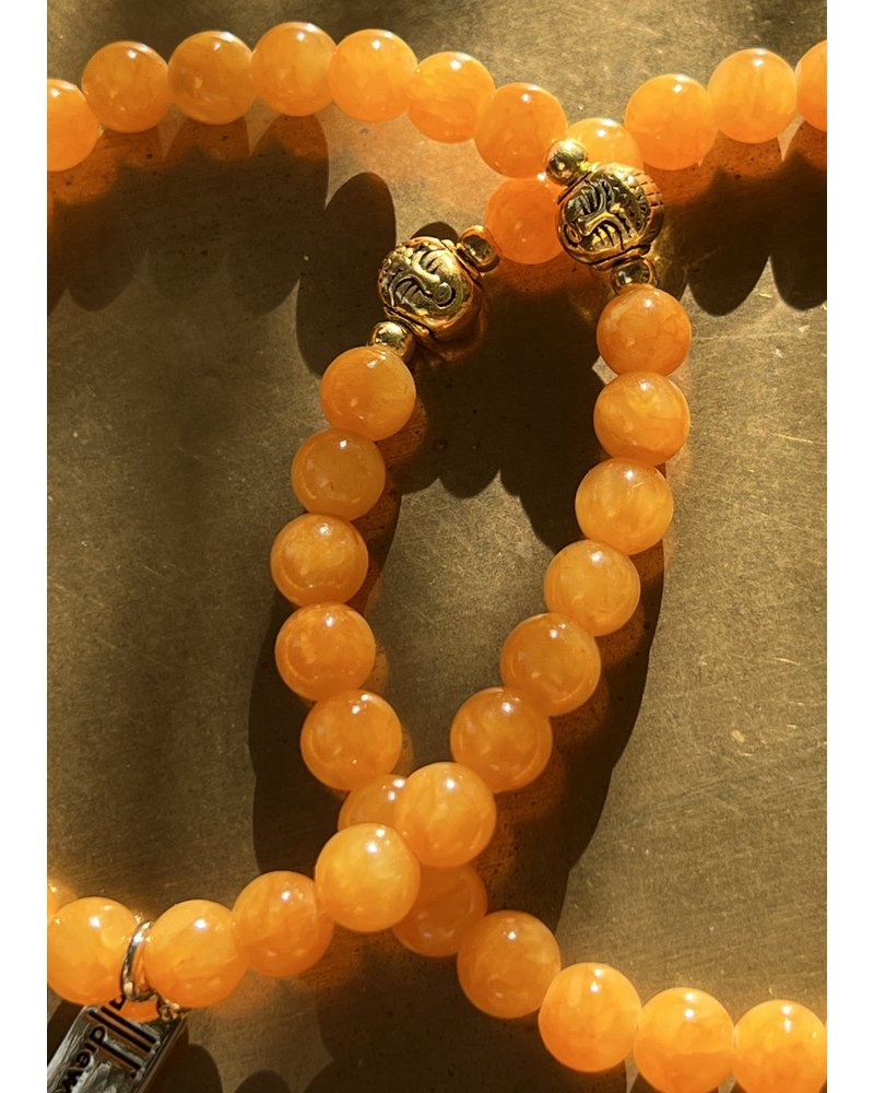 Buddha-Love - 6 mm Jadeperlen - orange