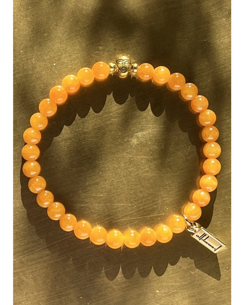 Buddha-Love - 6 mm Jadeperlen - orange