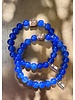 Jade Bracelet & Buddha - 8 mm - dark blue - 8 mm pearls