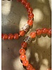 Jade Bracelet & Buddha - 8 mm pearls - orange