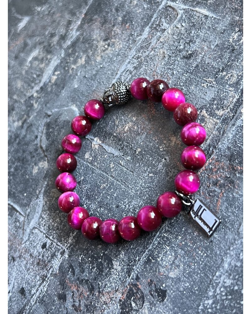 Alldieweil Tigerauge - "Magic Magenta" - 8 mm - Buddha