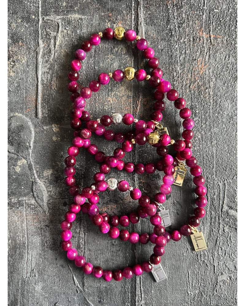 Alldieweil Tiger's Eye - "Magic Magenta" - 8 mm - Buddha