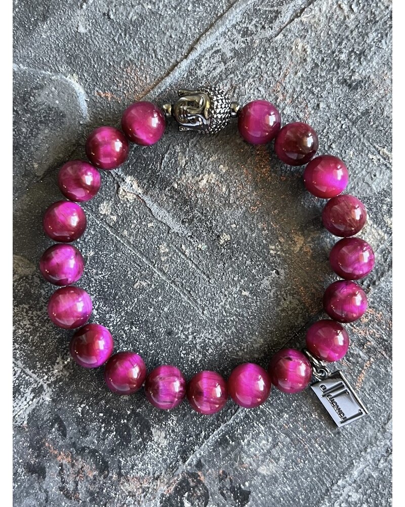 Alldieweil Tigerauge - "Magic Magenta" - 8 mm - Buddha