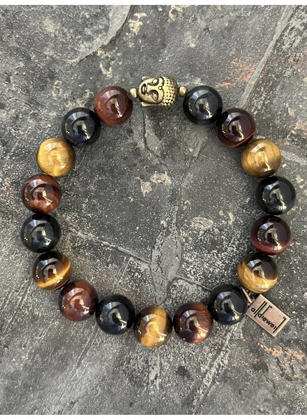 Alldieweil Tiger's Eye  - "Happy Buddha" - 10 mm - Buddha