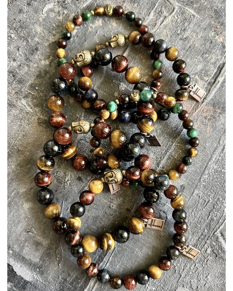 Alldieweil Tiger's Eye - "Happy Buddha" - 6 mm