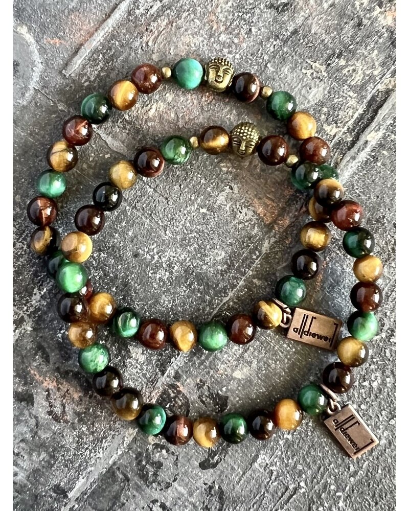 Alldieweil Tiger's Eye - "Happy Buddha" - 6 mm