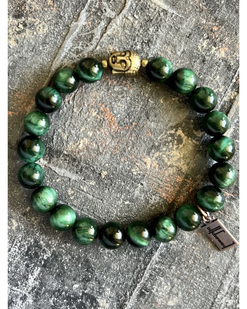 Alldieweil Tigerauge - Mystisch Green - 8 mm - Buddha