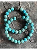 African turquoise, round, 8 mm, stainless steel Buddha