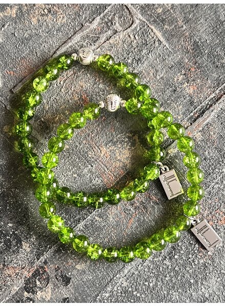 Peridot-Bracelet 'Happy Buddha' - 6 mm  pearls