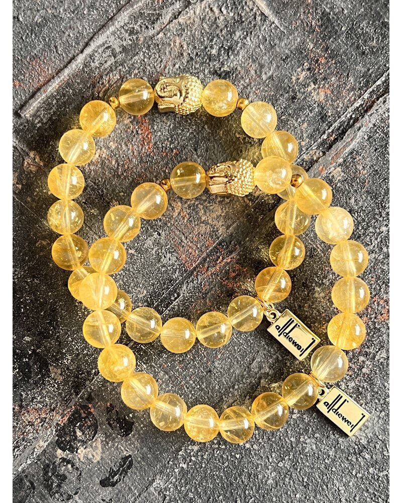 Alldieweil Citrine - 8 mm pearls - Buddha