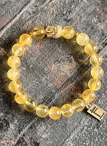 Alldieweil Citrine - 8 mm pearls - Buddha