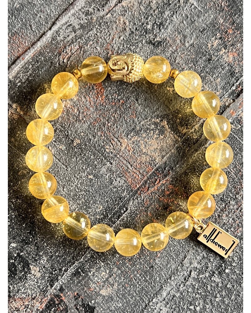 Alldieweil Citrine - 8 mm pearls - Buddha