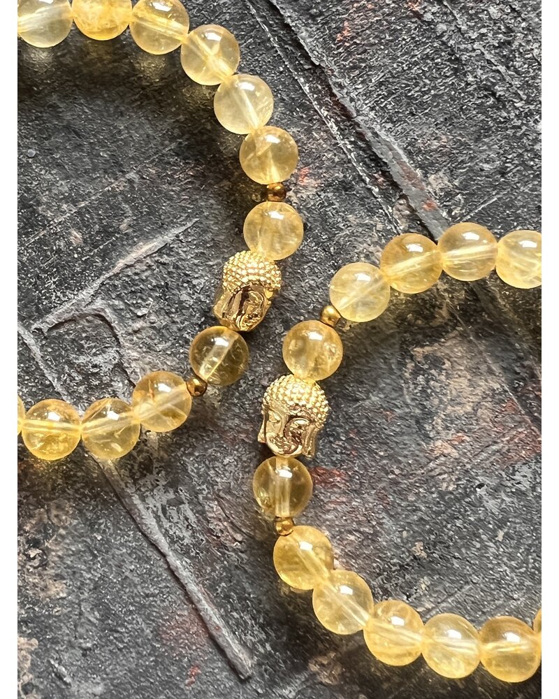 Alldieweil Citrine - 8 mm pearls - Buddha