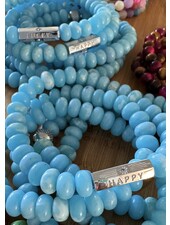 'HAPPY LUCKY'  | Jaspis | hellblau | Designperle | 8 mm