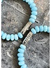 'HAPPY | LUCKY' - Jasper - 8 mm - light blue