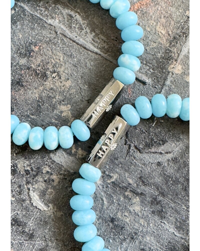 'HAPPY LUCKY'  | Jaspis | hellblau | Designperle | 8 mm