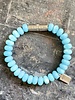 'HAPPY | LUCKY' - Jasper - 8 mm - light blue