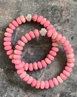 Jaspis - 8 mm - Vintage - Rondellperlen - pink