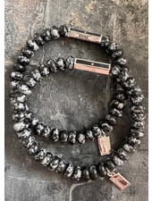 ‘HEARTBEAT' Designperle | Jaspis | 8 mm | schwarz-grau
