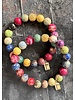 Colourful  jasper - golden Sterling Silver Ball - 10 mm Beads