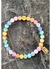 Colourful Selenite | 6 mm pearls | Smiley | silver or gold