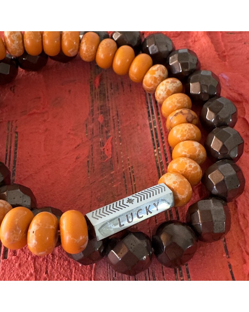 Unisex bracelet |'LUCKY- HAPPY' | 8 mm | Colors to choose Unisex bracelet |'LUCKY- HAPPY' | 8 mm | Colors to choose